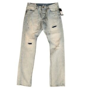 One Teaspoon Mr Whites St Valentine Distressed Sashiko Style Mended Denim Jeans